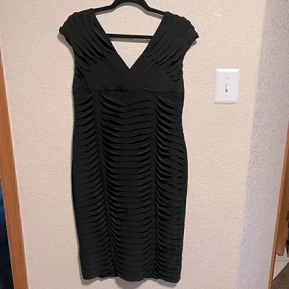 Adrianna Papell- Black Sleeveless Bandage Style Dress, Size 12